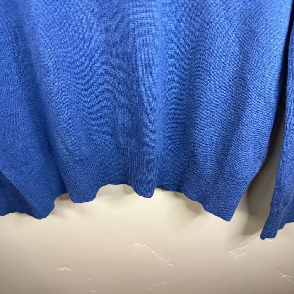 Banana Republic‎ Mens Large Merino Wool Vneck Blue Pullover Sweater Classic